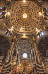 Fototapeta na wymiar Amazing interior of Siena cathedral of Saint Mary Assumption in Tuscany, Italy