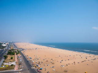 Marina beach in Chennai City,