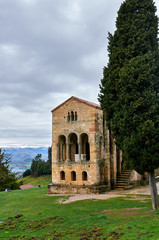 Fototapeta na wymiar Santa María del Naranco. Pre-romanesque palace and chuch in Asturias.