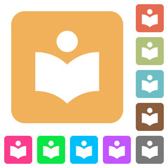 Library rounded square flat icons