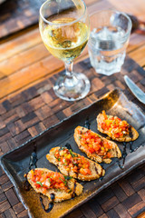Bruschetta and white wine