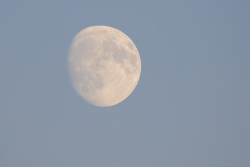 Moon on blue sky