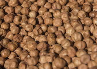 Fresh hazelnut in the market