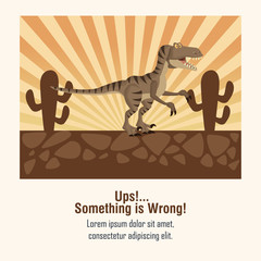 Error 404 dinosaur theme icon vector illustration graphic design