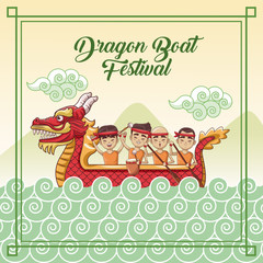 Dragon boat festival cartoon icon vector illustration graphic
