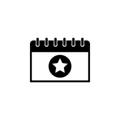 star on the calendar icon. Element of calendar for mobile concept and web apps. Icon for website design and development, app development. Premium icon