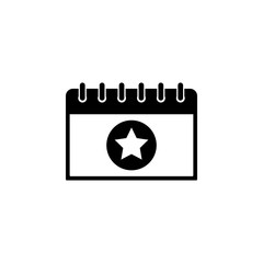 star on the calendar icon. Element of calendar for mobile concept and web apps. Icon for website design and development, app development. Premium icon