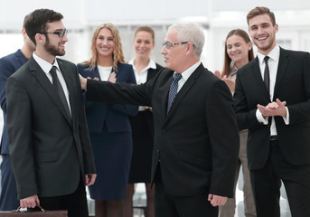 business partners and business team after the working meeting.