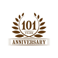 101 years anniversary logo template.
