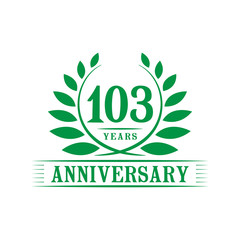 103 years anniversary logo template.
