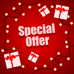 Special offer, red poster. Vector illustration