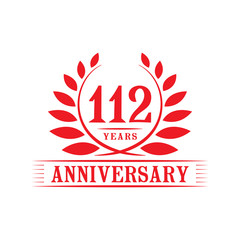 112 years anniversary logo template.
