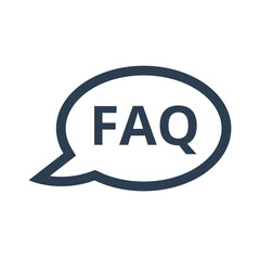 FAQ icon on white background. - obrazy, fototapety, plakaty