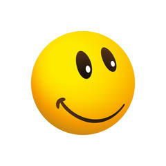 Smiling emoticon with happy eyes and rosy cheeks