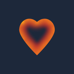 One Red Heart Gradient isolated vector