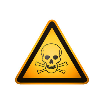 Danger sign. Skull and crossbones sign on a white background