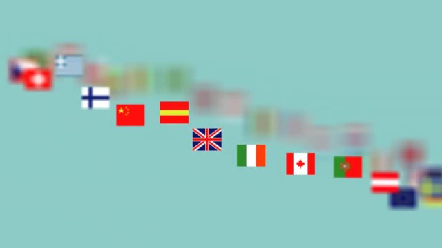 bandiere, mondo, internazionale, rotazione