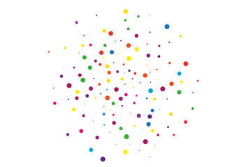 Festival pattern with color round glitter, confetti. Random, chaotic polka dot. 