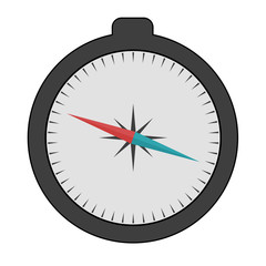 Simple, flat compass icon. Isolated on white