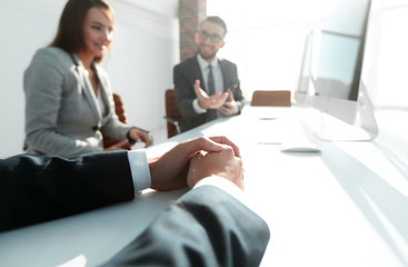 Obraz premium business background. business team at the workshop