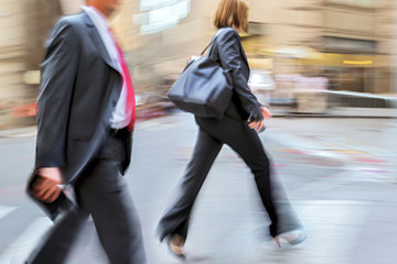 group of business people in the street