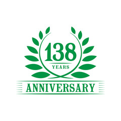 138 years anniversary logo template.
