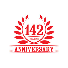 142 years anniversary logo template.
