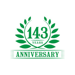 143 years anniversary logo template.
