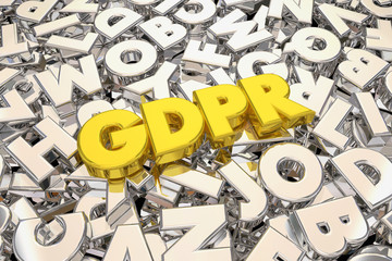 GDPR General Data Protection Regulation Acronym 3d Illustration