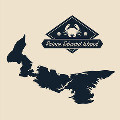 Prince Edward Island Map - obrazy, fototapety, plakaty