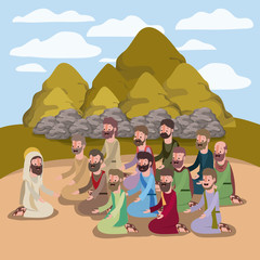 holy week biblical scene vector illustration design