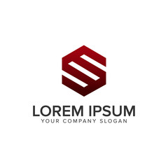 Letter S hexagonal logo design concept template. fully editable vector