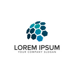 Fototapeta premium Hexagonal abstract technology logo design concept template. fully editable vector