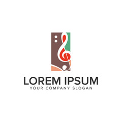 Obraz premium entertaiment music logo design concept template. fully editable vector