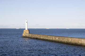 Aberdeen Lighthouse in front of Blue Sky