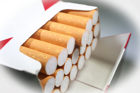 Cigarettes Close Up With White Frame High Quality Stock Photo 