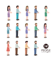 Fototapeta premium group of people characters vector illustration design