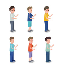 group of boys characters vector illustration design