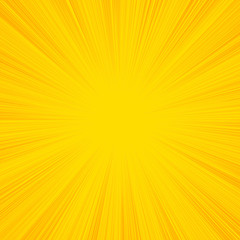 Summer sun rays, sunburst, light rays, sunbeam background abstract yellow. Comic book speed line radial background.