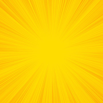 Summer sun rays, sunburst, light rays, sunbeam background abstract yellow. Comic book speed line radial background.