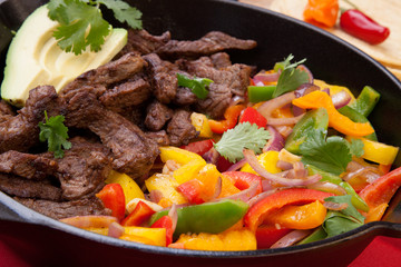 Beef Fajitas In Cast Iron Skillet