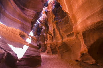 - Beautiful  of sandstone formations in upper Antelope Canyon, Page, Arizona, USA