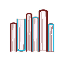 pile text books isolated icon vector illustration design
