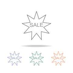 Obraz premium Sale sticker. Element of a shopping multi colored icon for mobile concept and web apps. Thin line icon for website design and development, app development. Premium icon