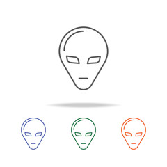 Alien Head Icon. Element of a space multi colored icon for mobile concept and web apps. Thin line icon for website design and development, app development. Premium icon