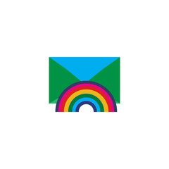 Rainbow Mail Logo Icon Design