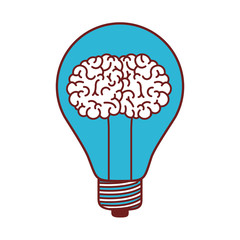 bulb light with brain vector illustration design