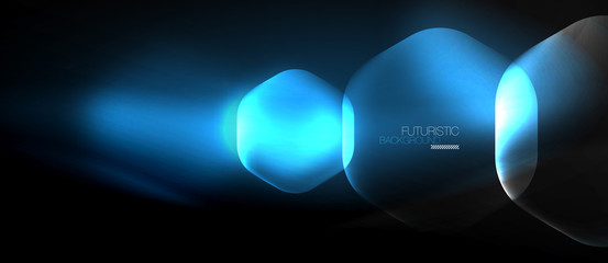 Neon hexagon background