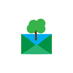 Tree Mail Logo icon Design