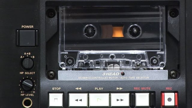Cassette tape deck playing